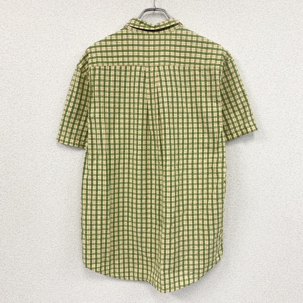 Abercrombie＆Fitch　アバクロンビーアンドフィッチ　半袖ボタンダウンシャツ　チェック柄　イエロー　Sサイズ　古着