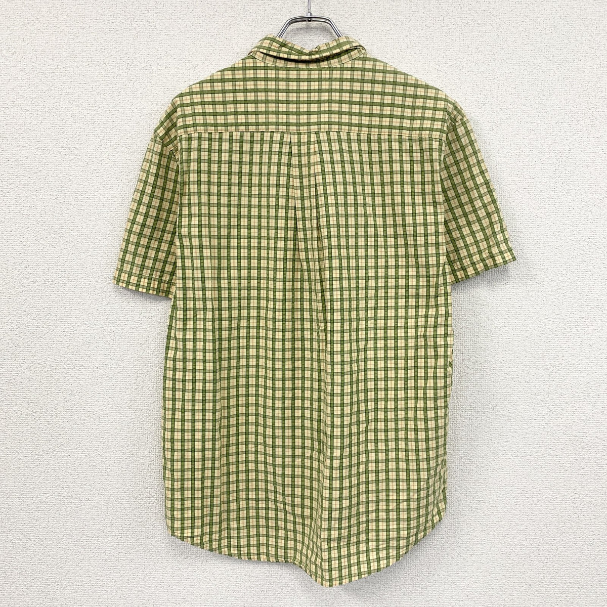 Abercrombie＆Fitch　アバクロンビーアンドフィッチ　半袖ボタンダウンシャツ　チェック柄　イエロー　Sサイズ　古着