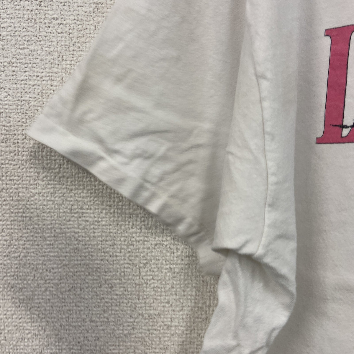 Hanes　ヘインズ　半袖プリントTシャツ　シングルステッチ　白　ホワイト　Lサイズ カットソー メンズ コットン 古着