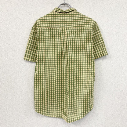 Abercrombie＆Fitch　アバクロンビーアンドフィッチ　半袖ボタンダウンシャツ　チェック柄　イエロー　カーキ　Sサイズ