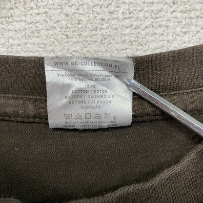 B＆C　半袖プリントTシャツ　ユーロ　茶色　ブラウン　Mサイズ