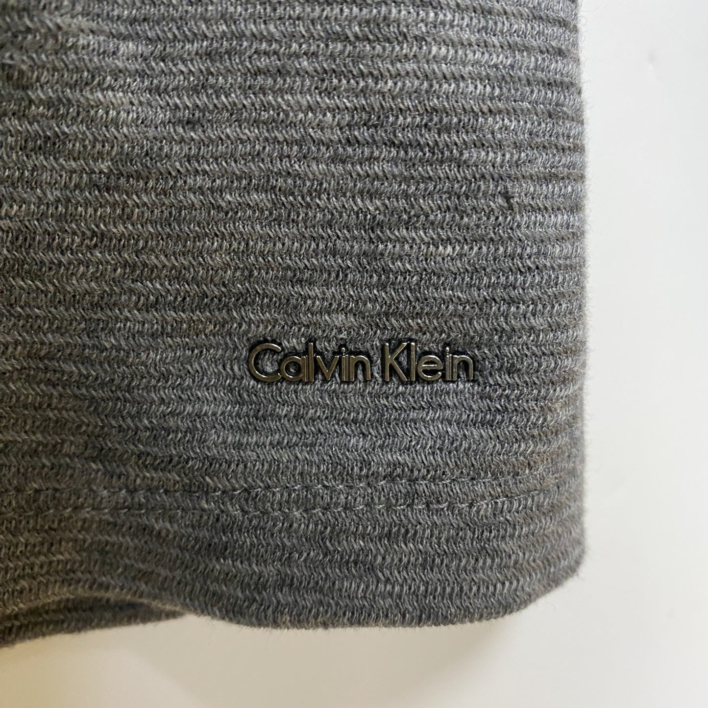 古着 used　Calvin Klein　長袖ショールカラースウェット　トレーナー　ダークグレー　ビックシルエット　XLサイズ