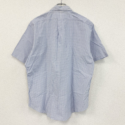Ralph Lauren　ラルフローレン　半袖ボタンダウンシャツ　チェック柄　白　ホワイト　青　ブルー　Lサイズ