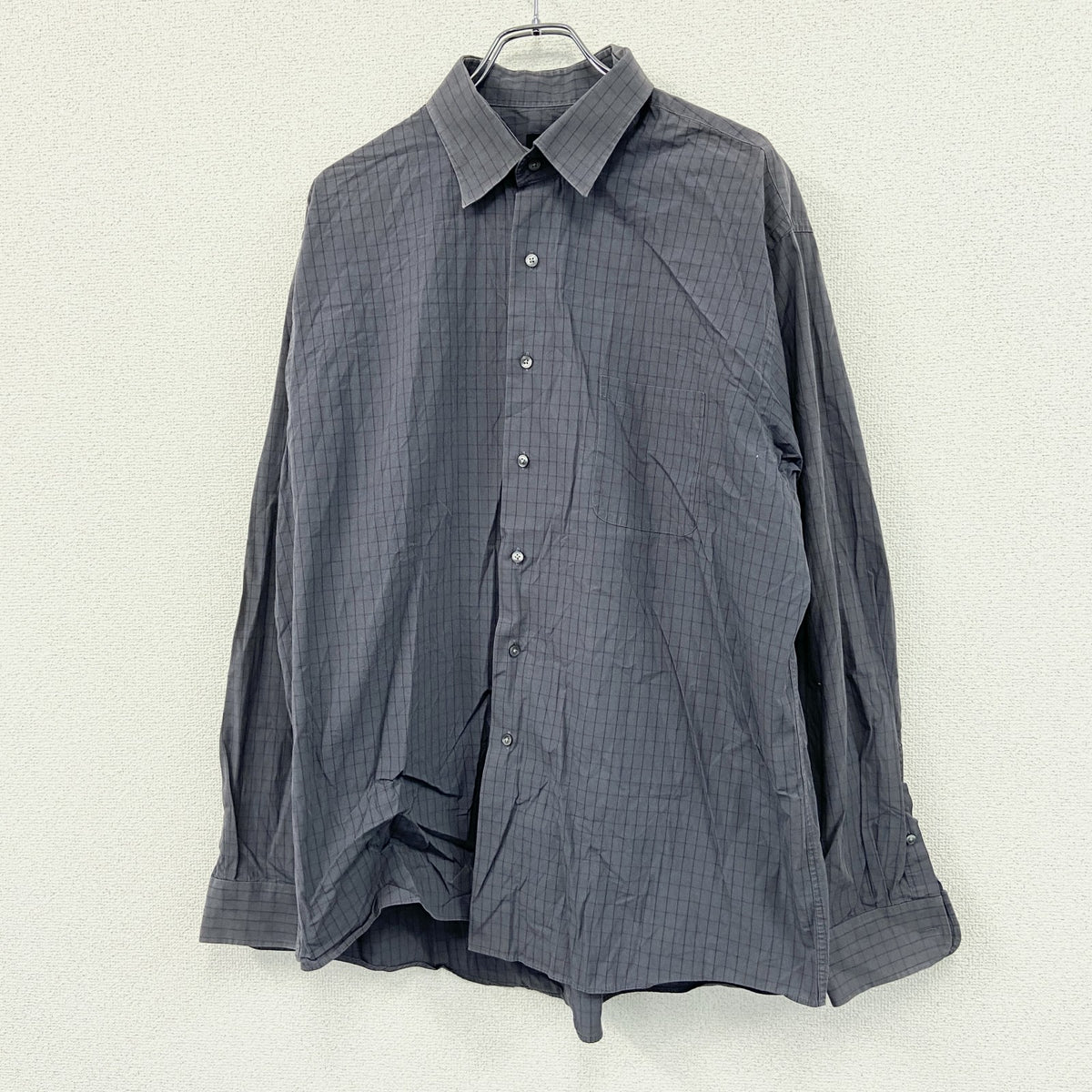 Calvin Klein　カルバンクライン　Regular Fit　長袖シャツ　チェック柄　紫　パープル　2XLサイズ　古着