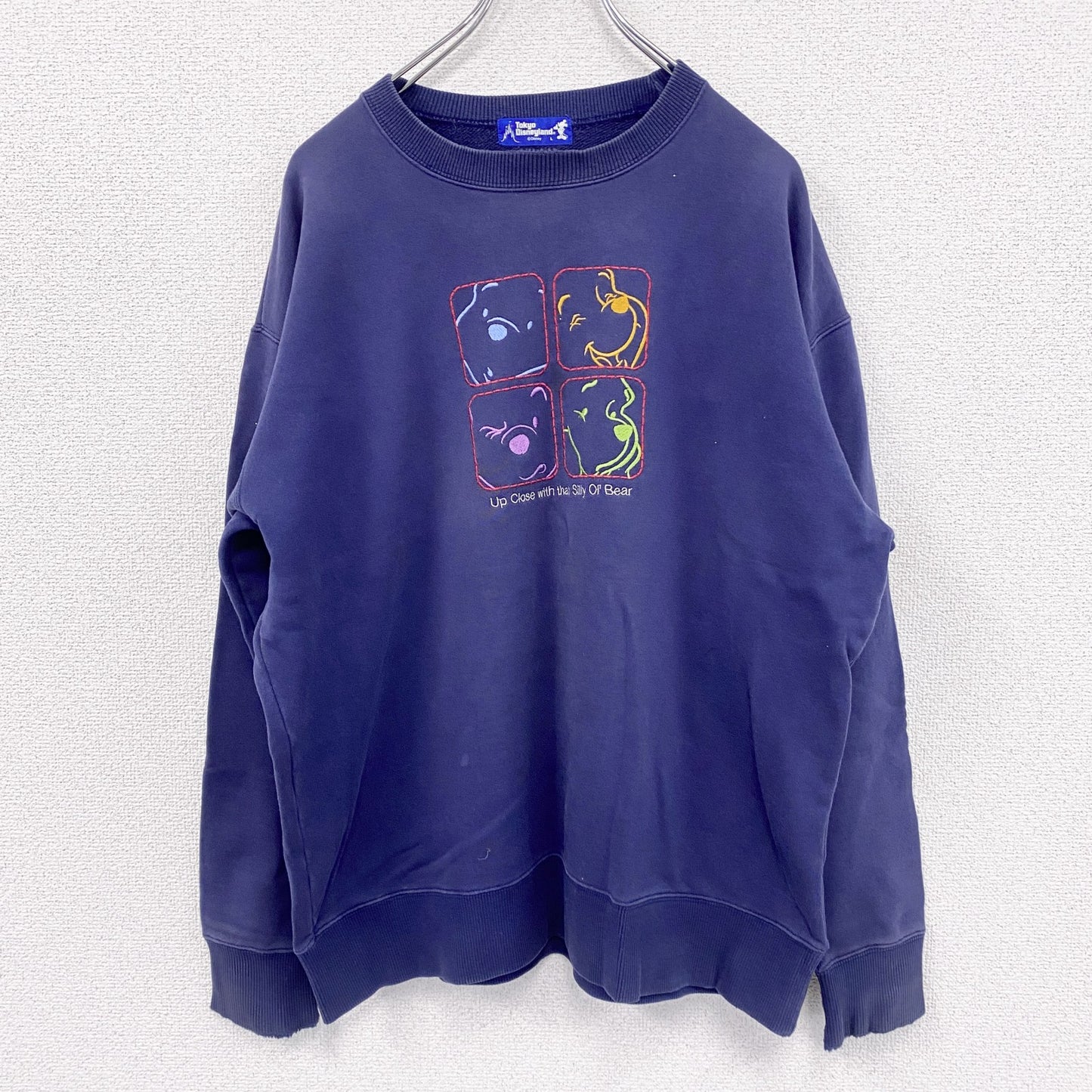 ～00s　DISNEY　ディズニー　くまのプーさん　スウェット/トレーナー　ヴィンテージ　紺　ネイビー　Lサイズ