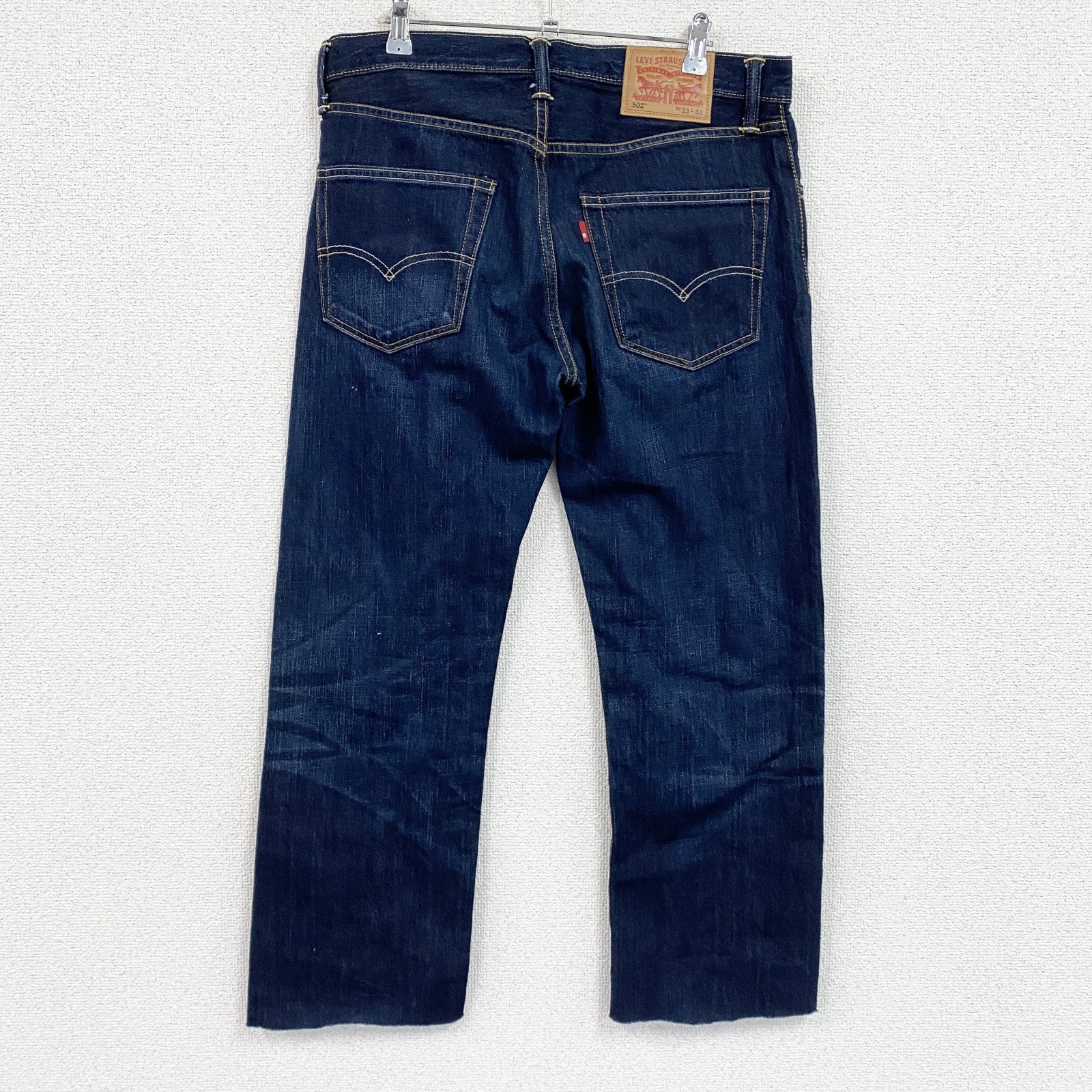 Levi's　リーバイス　502　デニムパンツ/ジーンズ　ジップフライ　縦落ち　鬼ヒゲ　インディゴ　W33サイズ　古着