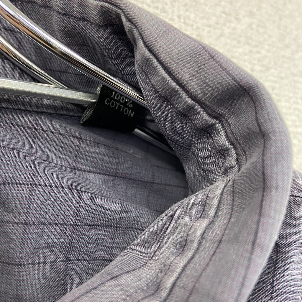 Calvin Klein　カルバンクライン　Regular Fit　長袖シャツ　チェック柄　紫　パープル　2XLサイズ　古着