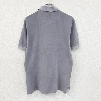 LACOSTE　ラコステ　半袖ポロシャツ　ウオッシュド加工　刺ロゴ　無地　パープルグレー　4サイズ