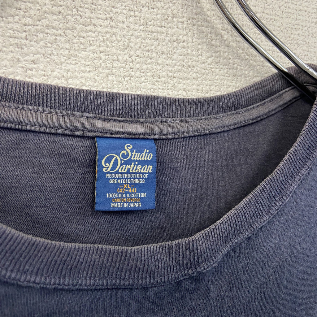 Studio Dartisan　米軍　U.S.NAVY　半袖プリントＴシャツ　フェード　アーチプリント　紺　ネイビー　XLサイズ　古着