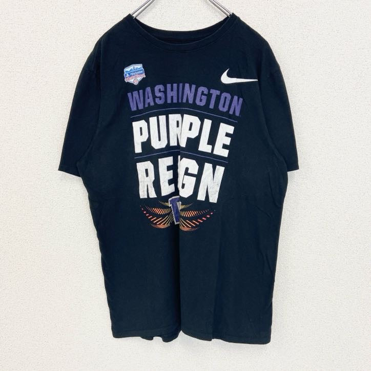 NIKE　ナイキ　半袖プリントTシャツ　プレステ　Purple Reign　アメフト　ワシントン　Lサイズ　古着