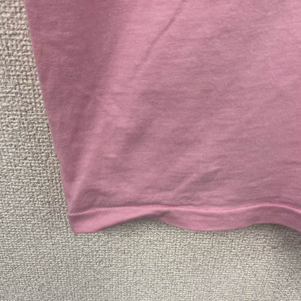 Royal FIRST CLASS　半袖プリントTシャツ　シングルステッチ　ピンク　XLサイズ カットソー メンズ コットン 古着