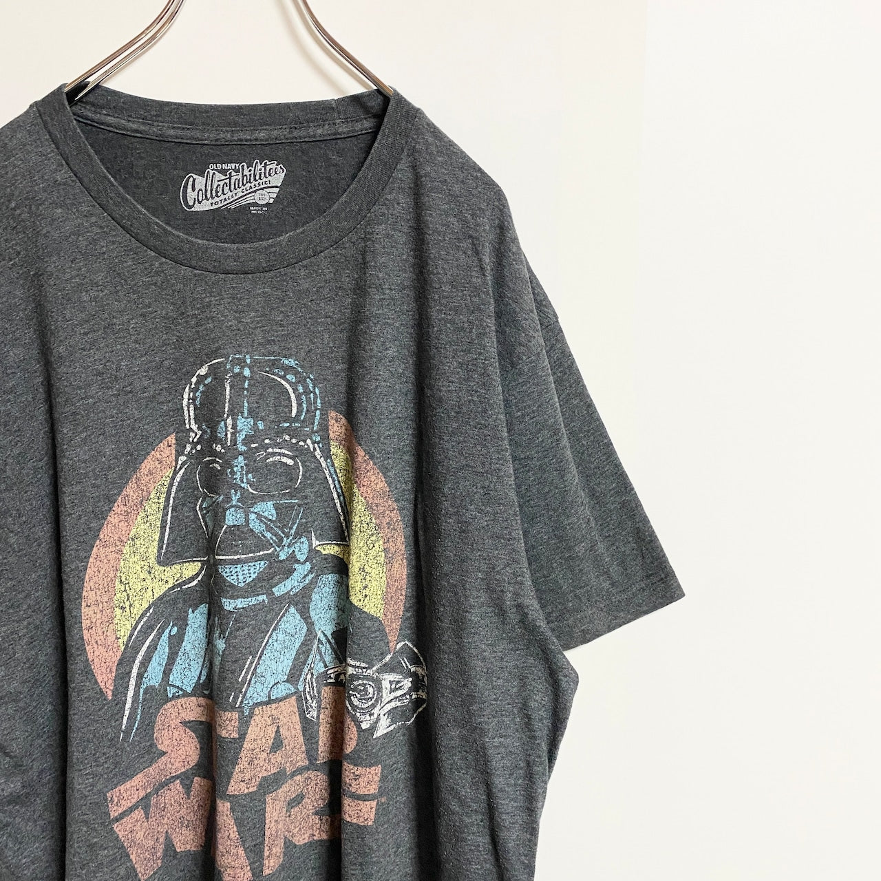 古着 used　OLD NAVY　STARWARS　半袖プリントTシャツ　ダースベイダー　ダークグレー　春夏服　2XLサイズ