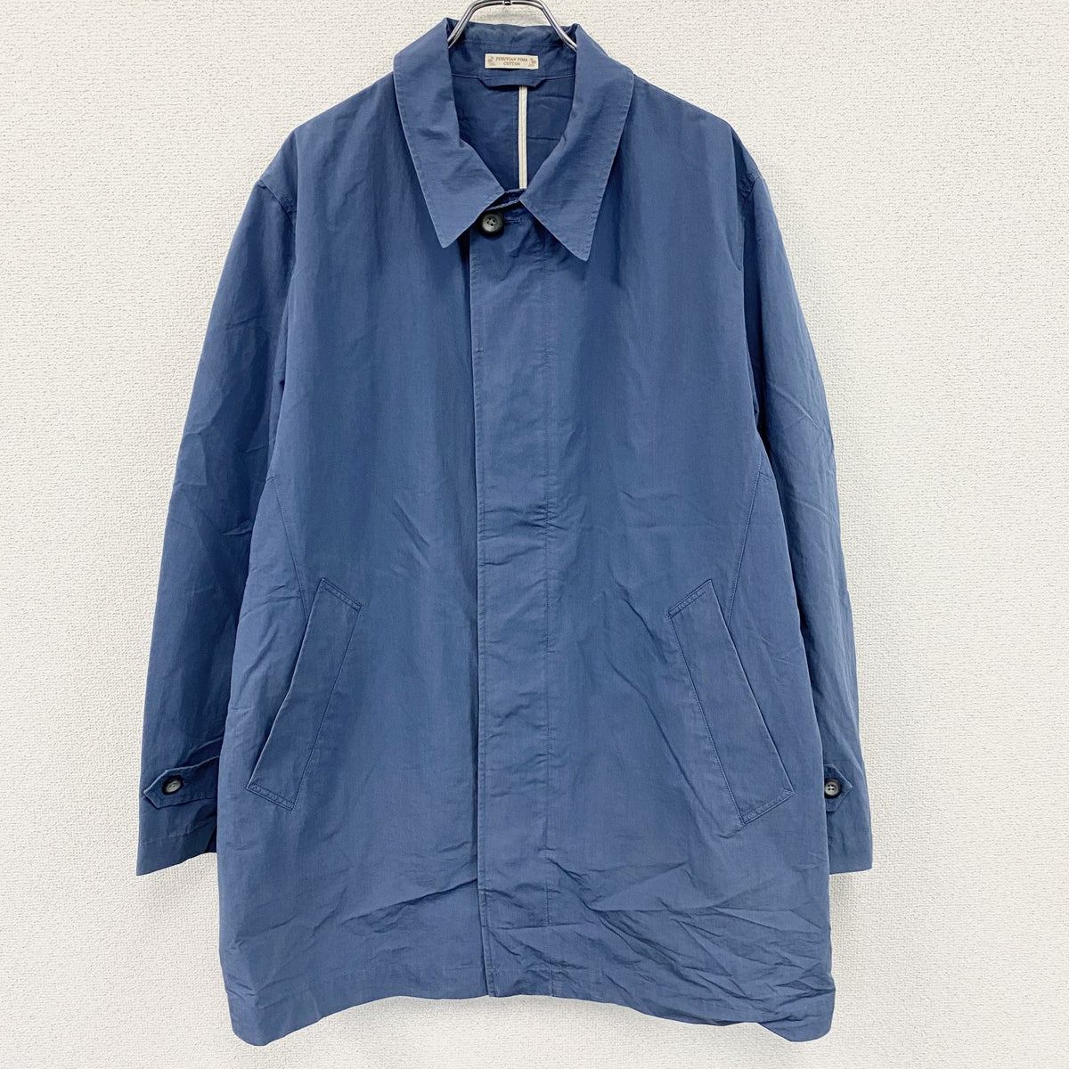 Edie Bauer　エディーバウアー　PERUVIAN PIMA COTTON　フルボタンジャケット　青　ブルー　Lサイズ メンズ 古着