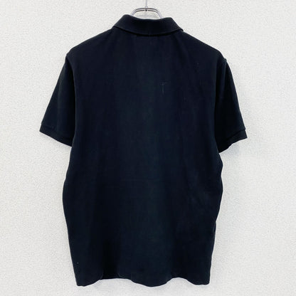 LACOSTE　ラコステ　半袖ポロシャツ　刺ロゴ　無地　黒　ブラック　Mサイズ