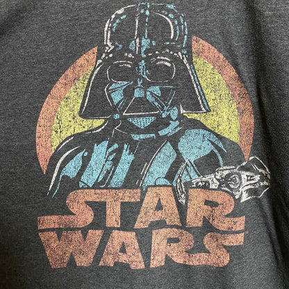 古着 used　OLD NAVY　STARWARS　半袖プリントTシャツ　ダースベイダー　ダークグレー　春夏服　2XLサイズ