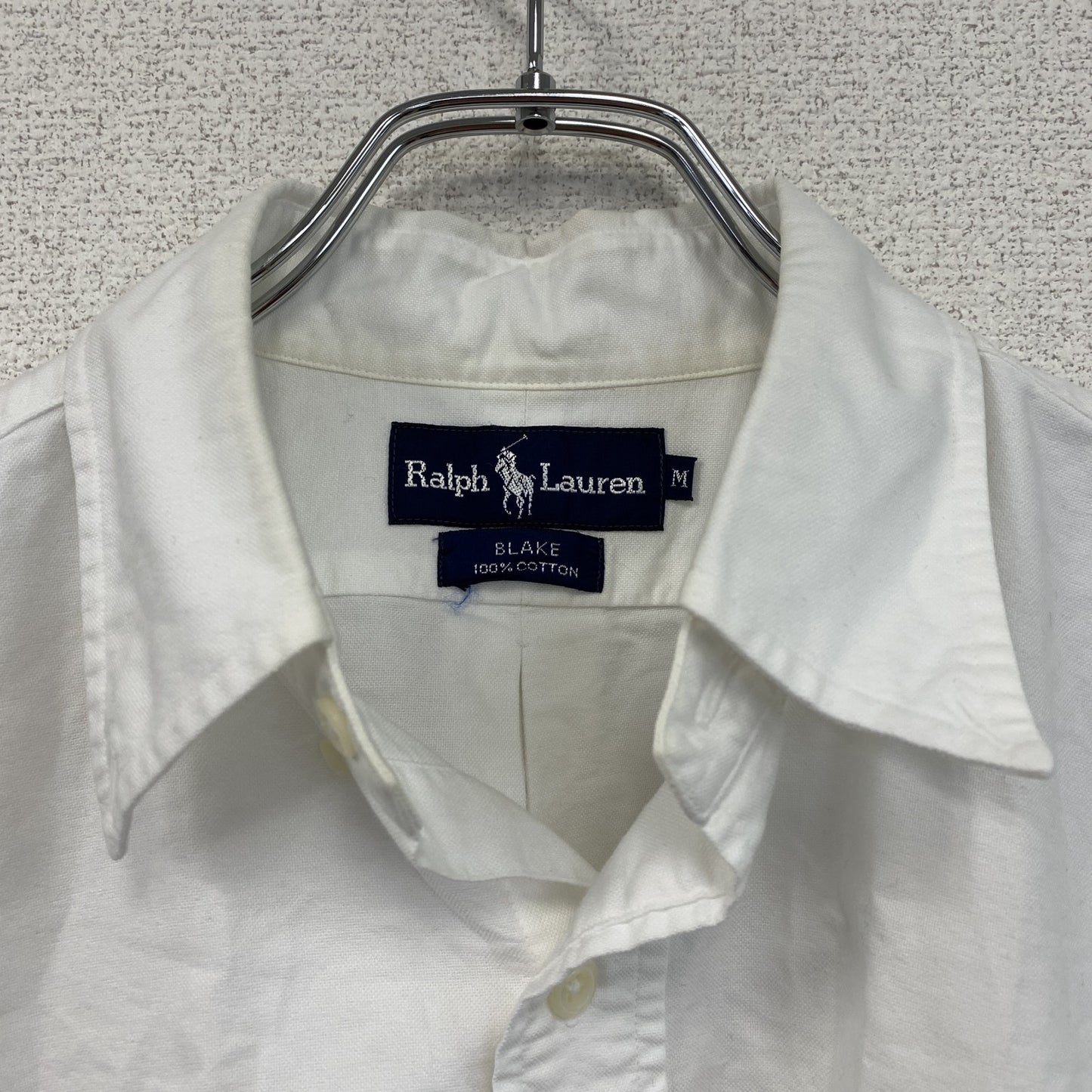 Ralph Lauren　ラルフローレン　半袖シャツ　刺繡ロゴ　無地　白　ホワイト　Mサイズ