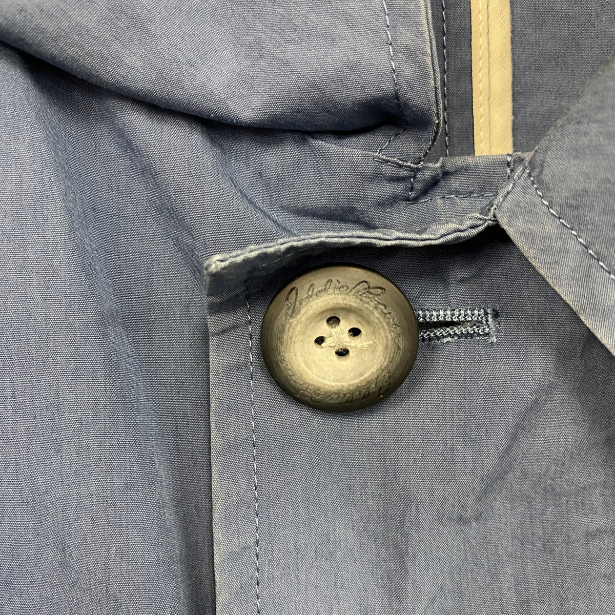 Edie Bauer　エディーバウアー　PERUVIAN PIMA COTTON　フルボタンジャケット　青　ブルー　Lサイズ メンズ 古着