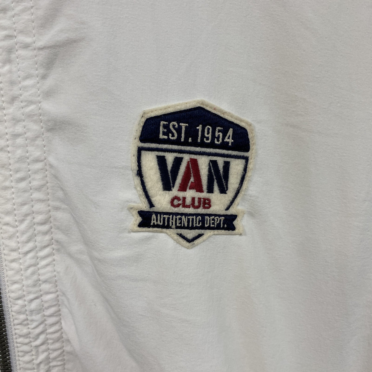 VAN CLUB　クラブ　フルジップジャケット　ウィンドブレーカー　白　ホワイト　Mサイズ ウインドブレーカー ナイロンアウター レディース 古着
