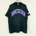 SELEM　MLB　ロッキーズ　半袖プリントTシャツ　シングルステッチ　黒　ブラック　XLサイズ　古着