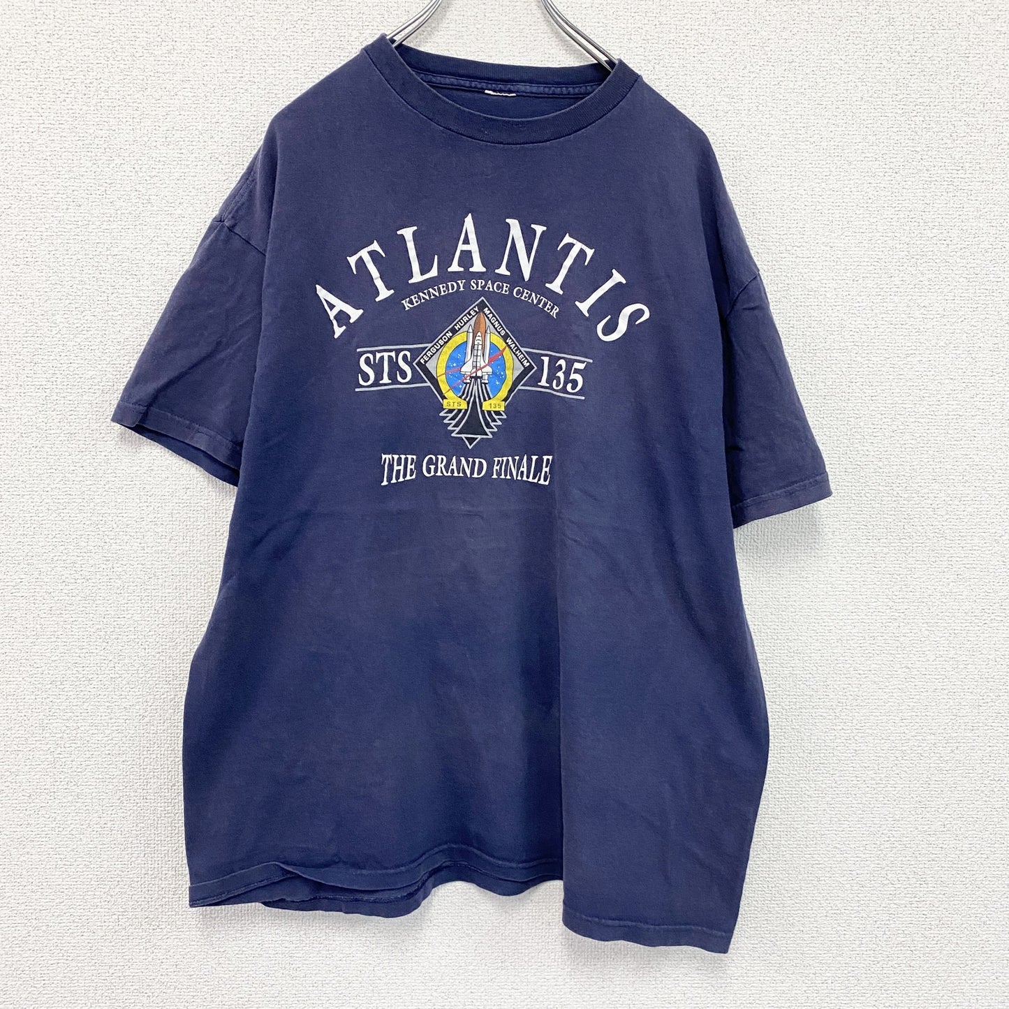 Atlantis STS-135　半袖プリントTシャツ　紺　ネイビー　