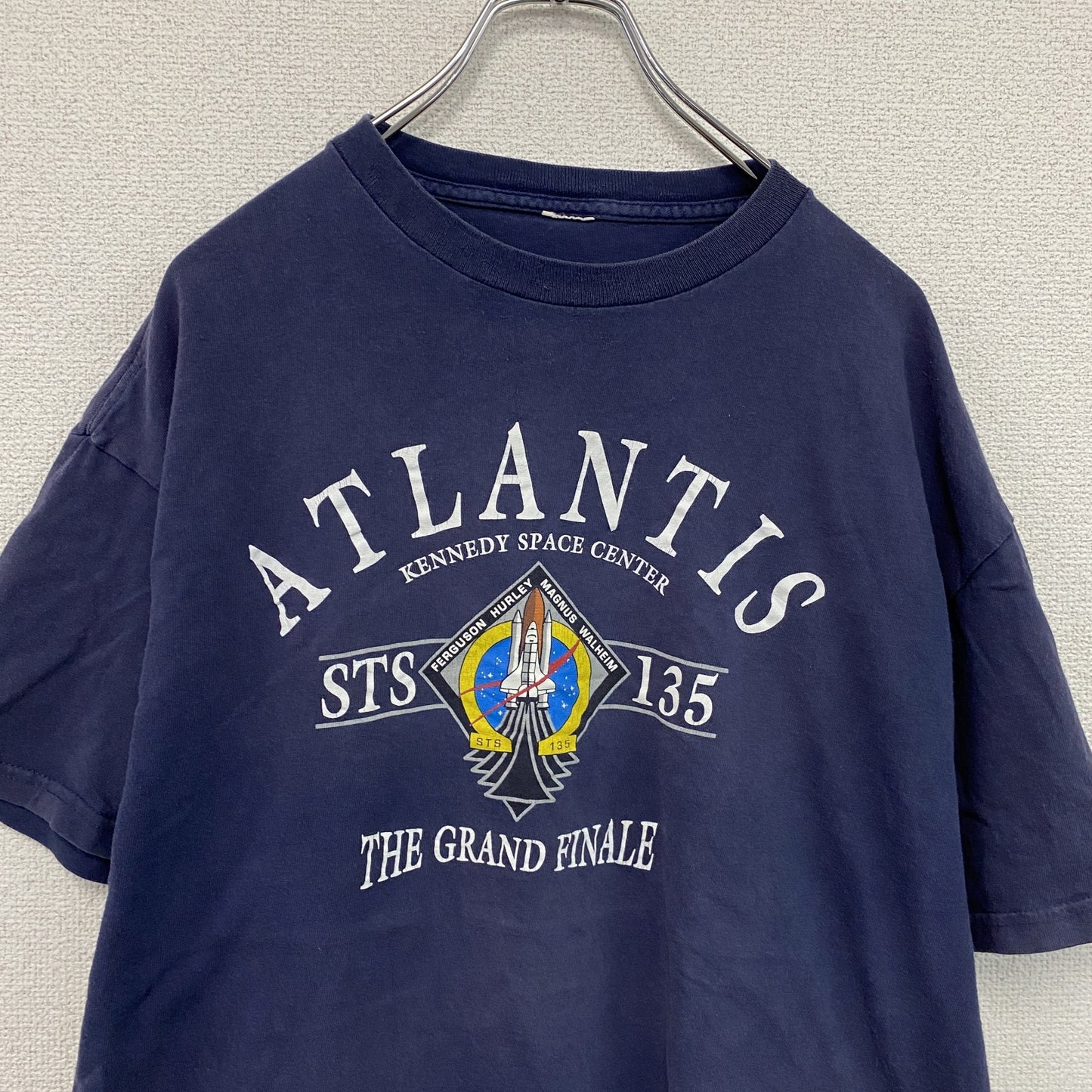 Atlantis STS-135　半袖プリントTシャツ　紺　ネイビー　