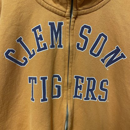 古着 used　CLEMSON TIGERS　長袖フルジップスウェット　トレーナー　フットボール　オーバーサイズ　XLサイズ