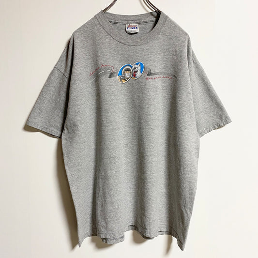 古着 used　Hanes　ヘインズ　半袖プリントTシャツ　クルーネック　Route66　車　柴犬　グレー　春夏服　XLサイズ