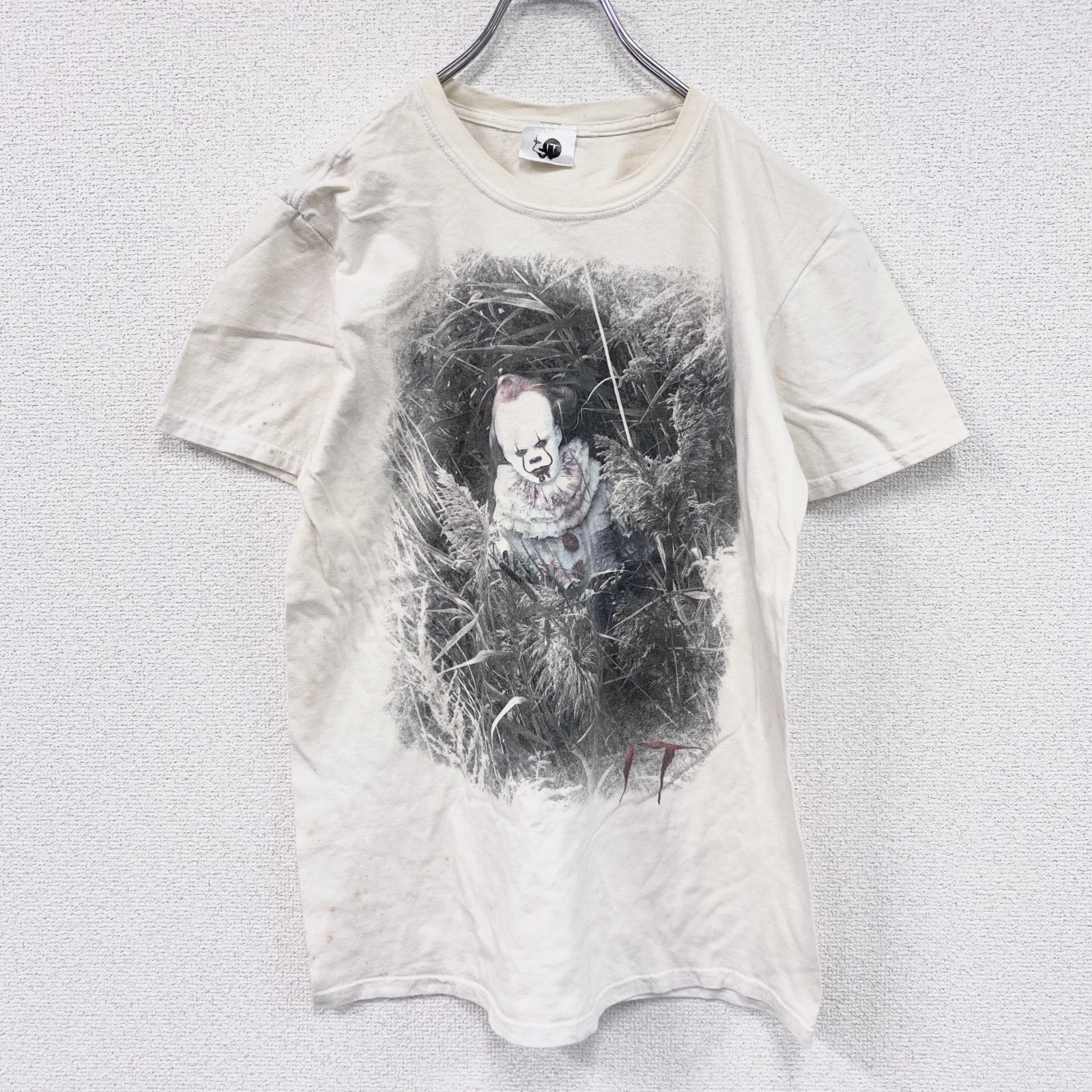 GILDAN　ギルダン　IT　イット　半袖ムービープリントTシャツ　白　ホワイト　Mサイズ　古着