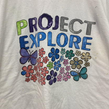 Hanes　ヘインズ　半袖プリントTシャツ　白　ホワイト　2XLサイズ