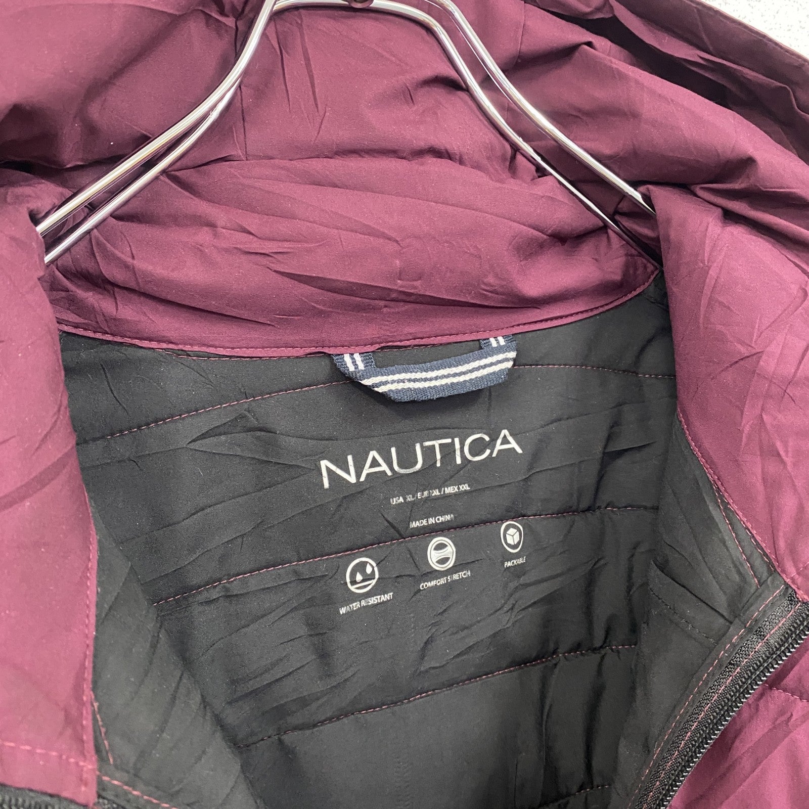 NAUTICA　ノーティカ　中綿ジャケット　ボルドー　ワインレッド　XLサイズ　古着