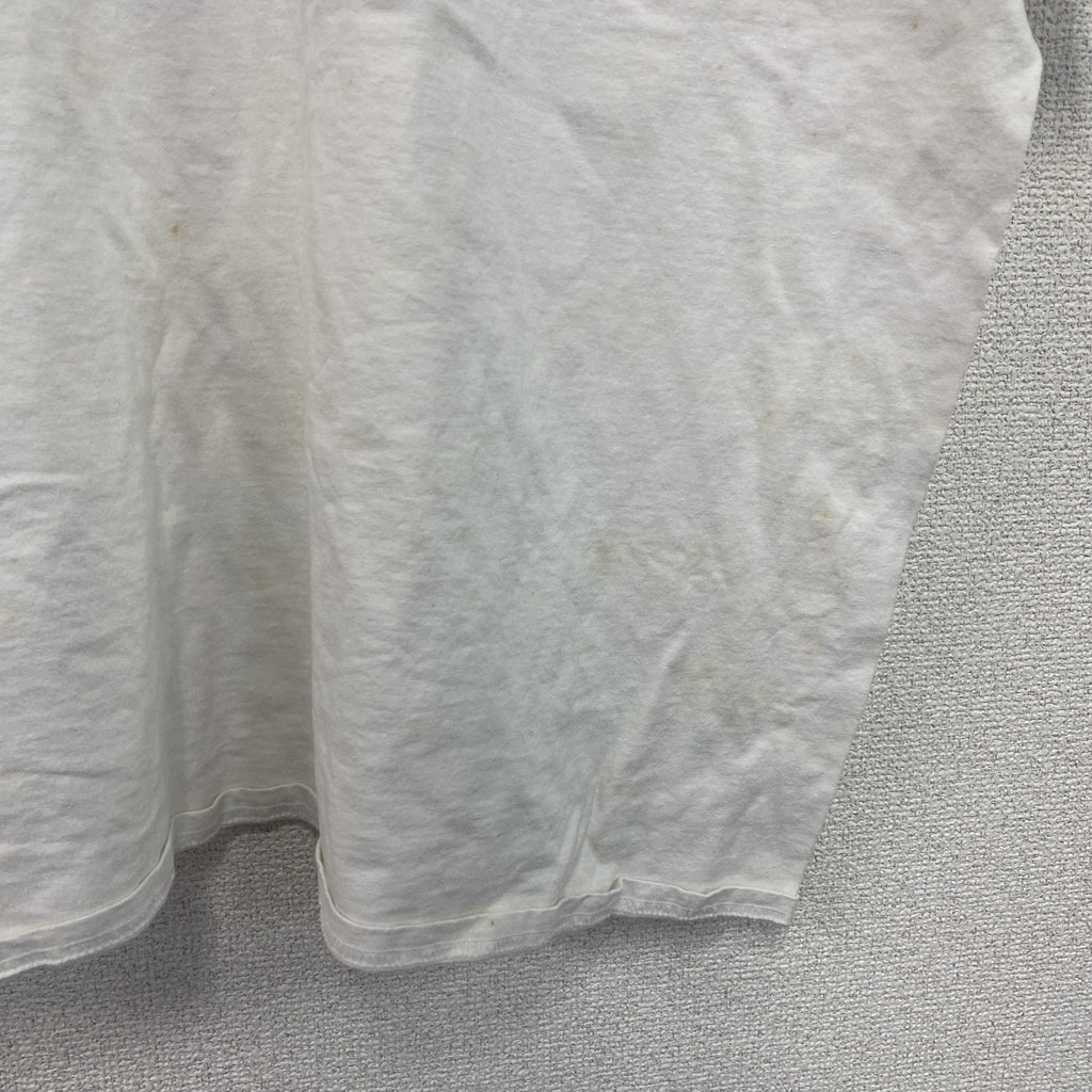 Hanes　ヘインズ　半袖プリントイラストTシャツ　3連プリント　蝶　白　ホワイト　2XLサイズ　古着