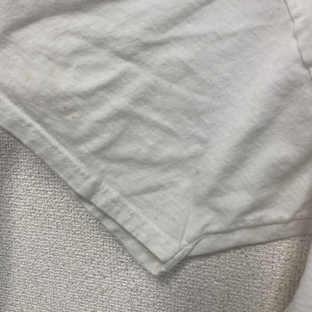 Hanes　ヘインズ　半袖プリントイラストTシャツ　3連プリント　蝶　白　ホワイト　2XLサイズ　古着