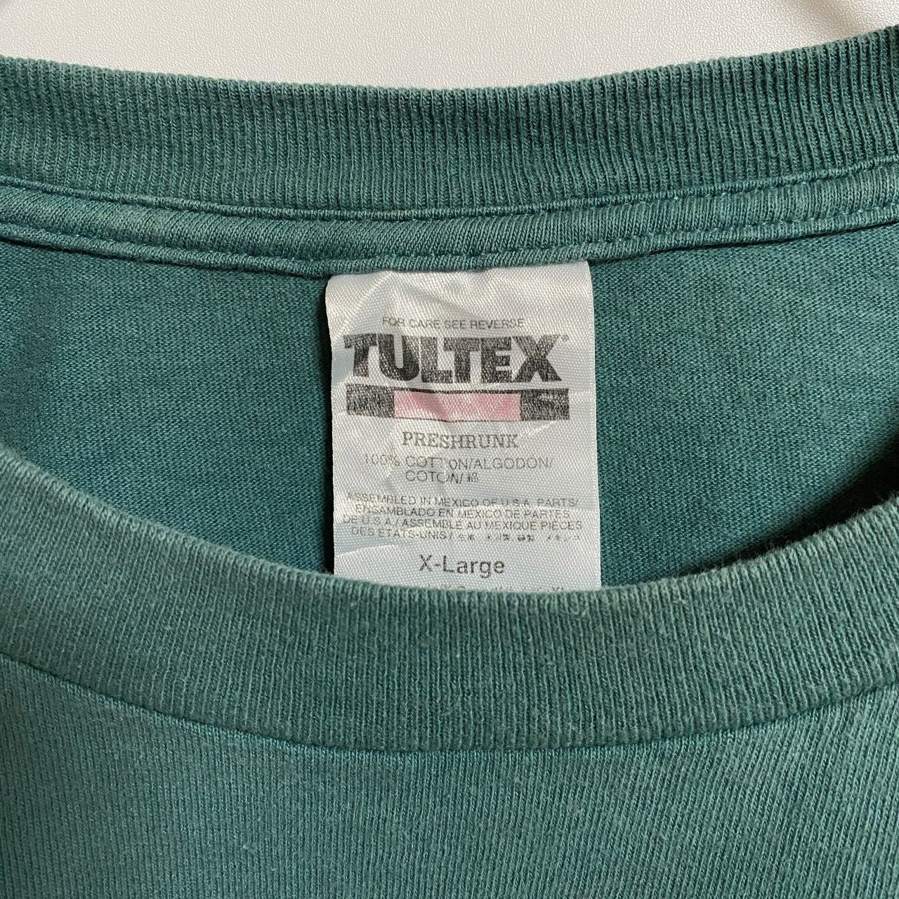 古着 used　TULTEX　半袖アニマル柄プリントTシャツ　鳥　鷲　緑　グリーン　春夏服　ビッグシルエット　XLサイズ