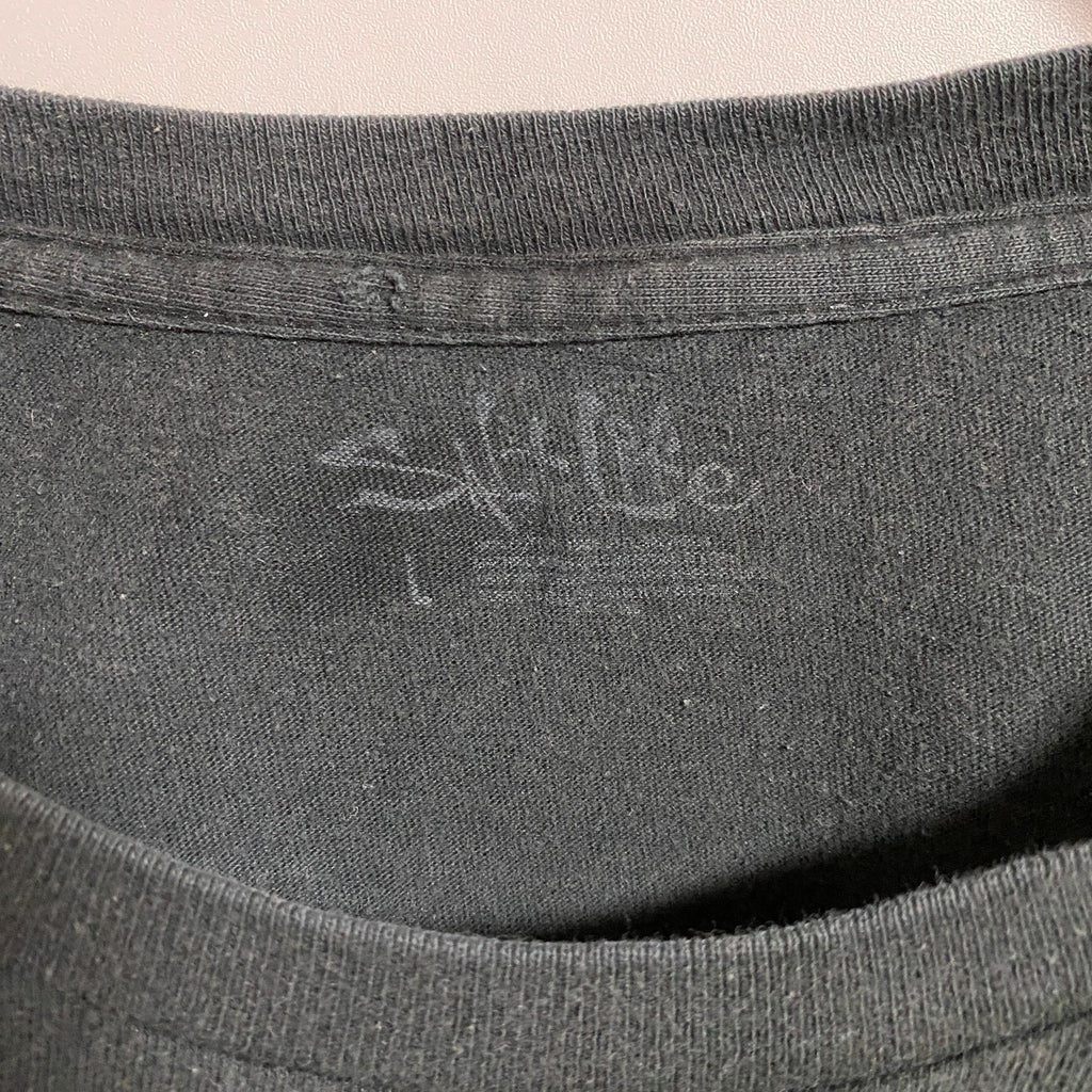 SALT Life　半袖バックプリントクルーネックTシャツ　ポケット付き　魚　ドクロ　春夏服　Lサイズ　古着