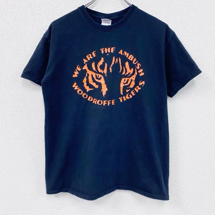 GILDAN　ギルダン　半袖プリントTシャツ　TIGERS　トラ　黒　ブラック　Mサイズ　古着