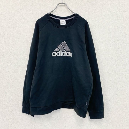 00s　adidas　アディダス　スウェット/トレーナー　ヴィンテージ　パフォーマンスロゴ　黒　ブラック　XLサイズ