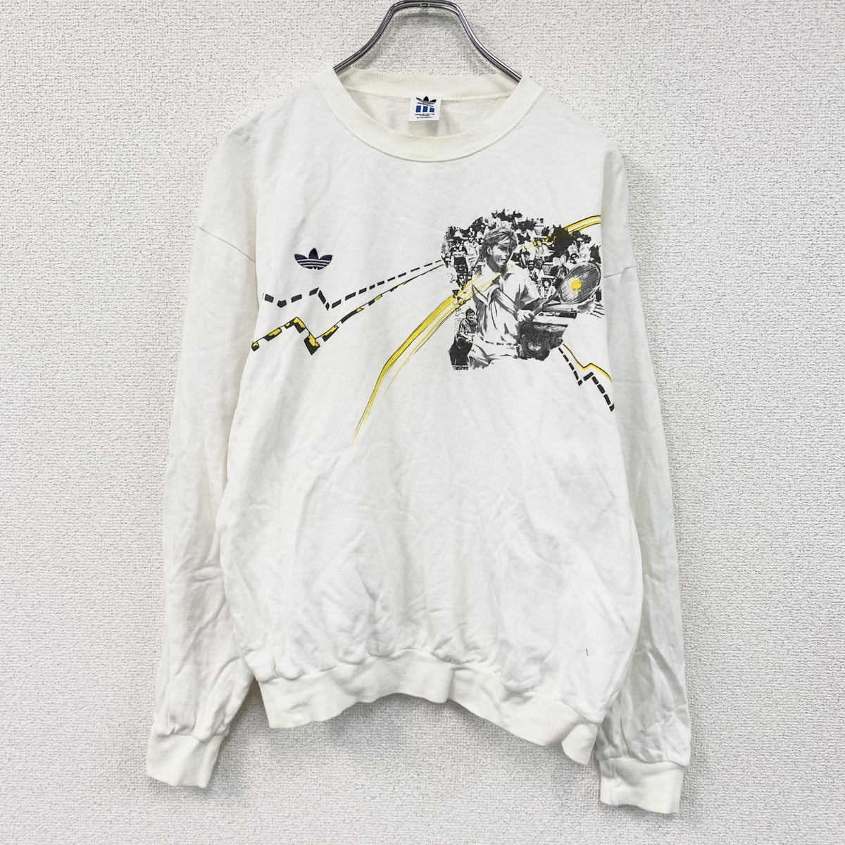 80s　adidas　アディダス　スウェット/トレーナー　デサント　白　ホワイト　Lサイズ　古着