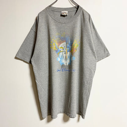 古着 used　Disney　ディズニー　半袖オフィシャルプリントTシャツ　公式Tシャツ　クルーネック　グレー　春夏服