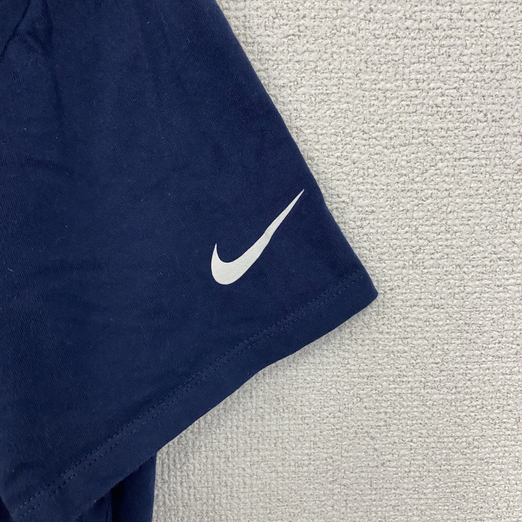 NIKE ナイキ　NFL　ペイトリオッツ　半袖ロゴプリントTシャツ　クルーネック　ネイビー　紺　ワンポイントロゴ　古着