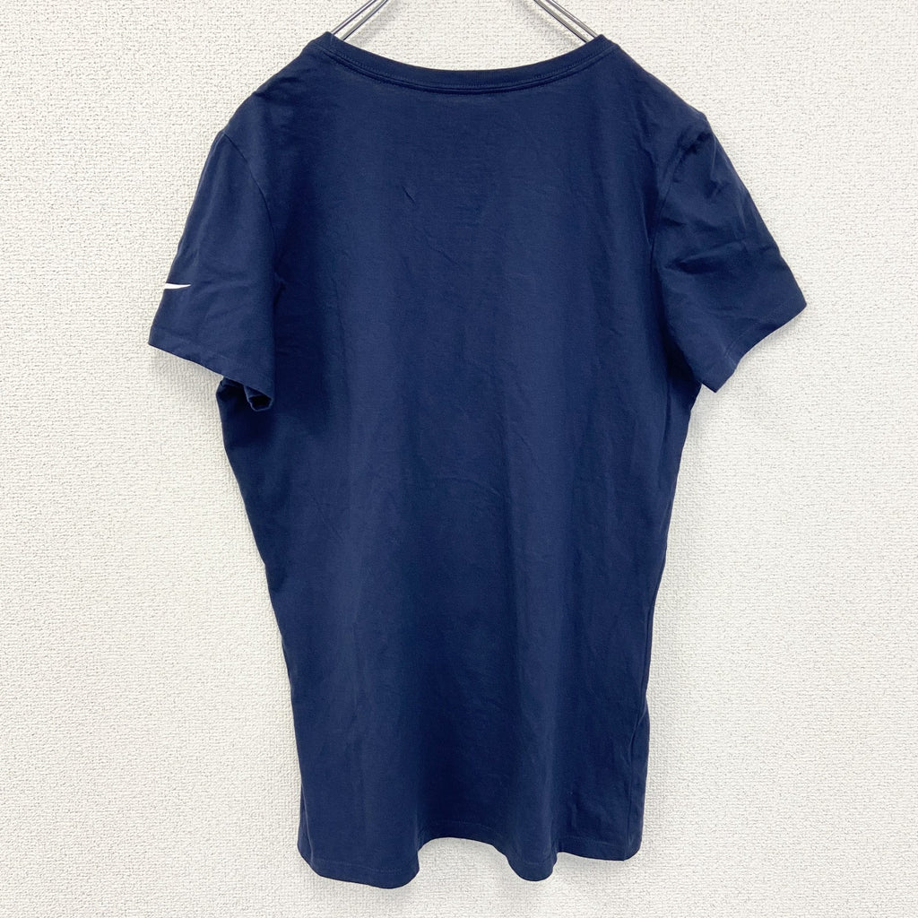 NIKE ナイキ　NFL　ペイトリオッツ　半袖ロゴプリントTシャツ　クルーネック　ネイビー　紺　ワンポイントロゴ　古着