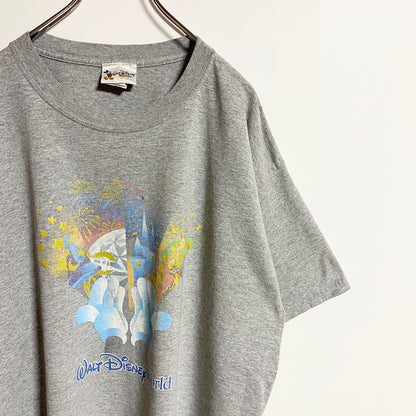 古着 used　Disney　ディズニー　半袖オフィシャルプリントTシャツ　公式Tシャツ　クルーネック　グレー　春夏服