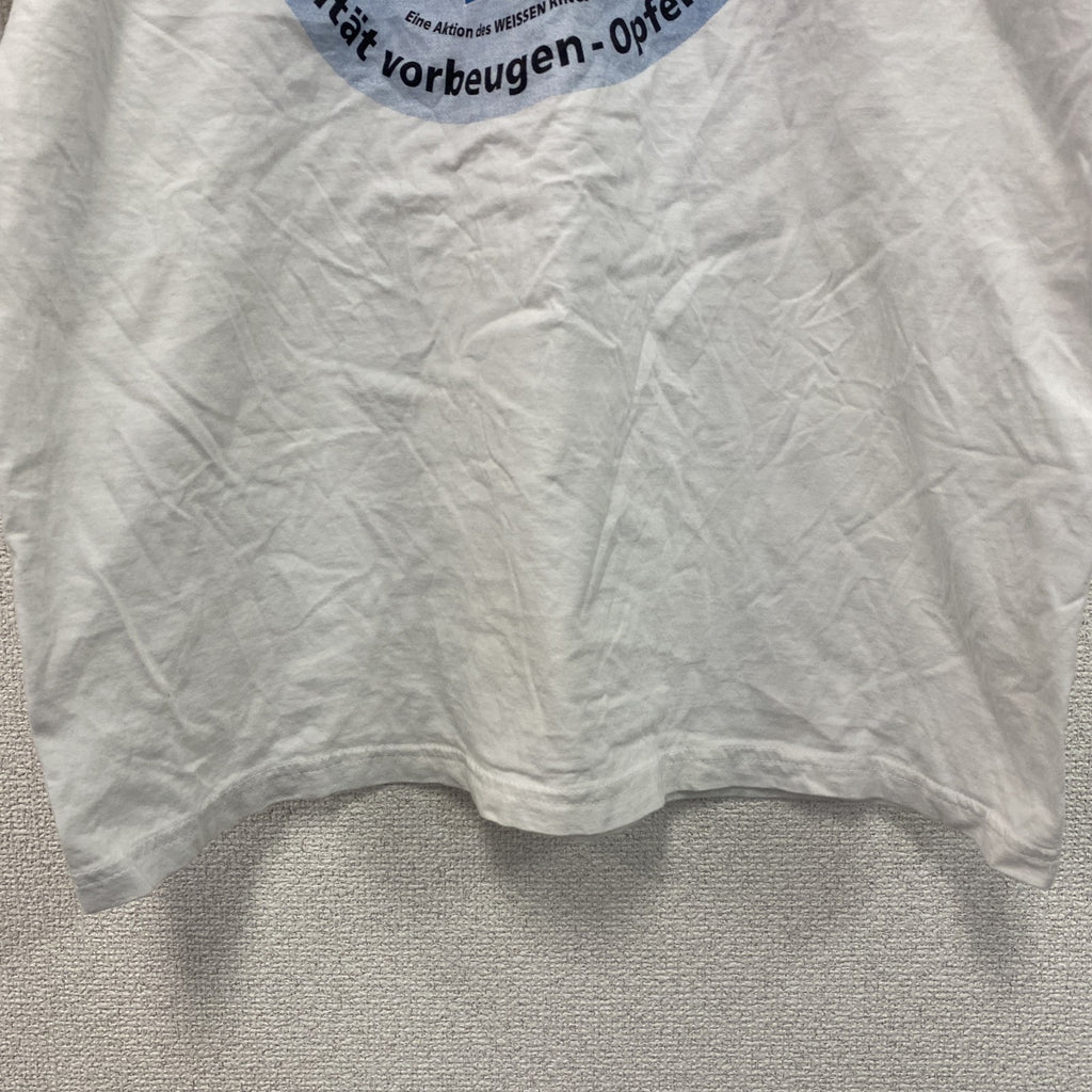 SNAP Sportswear　半袖プリントTシャツ　ユーロ　白　ホワイト　Lサイズ　古着