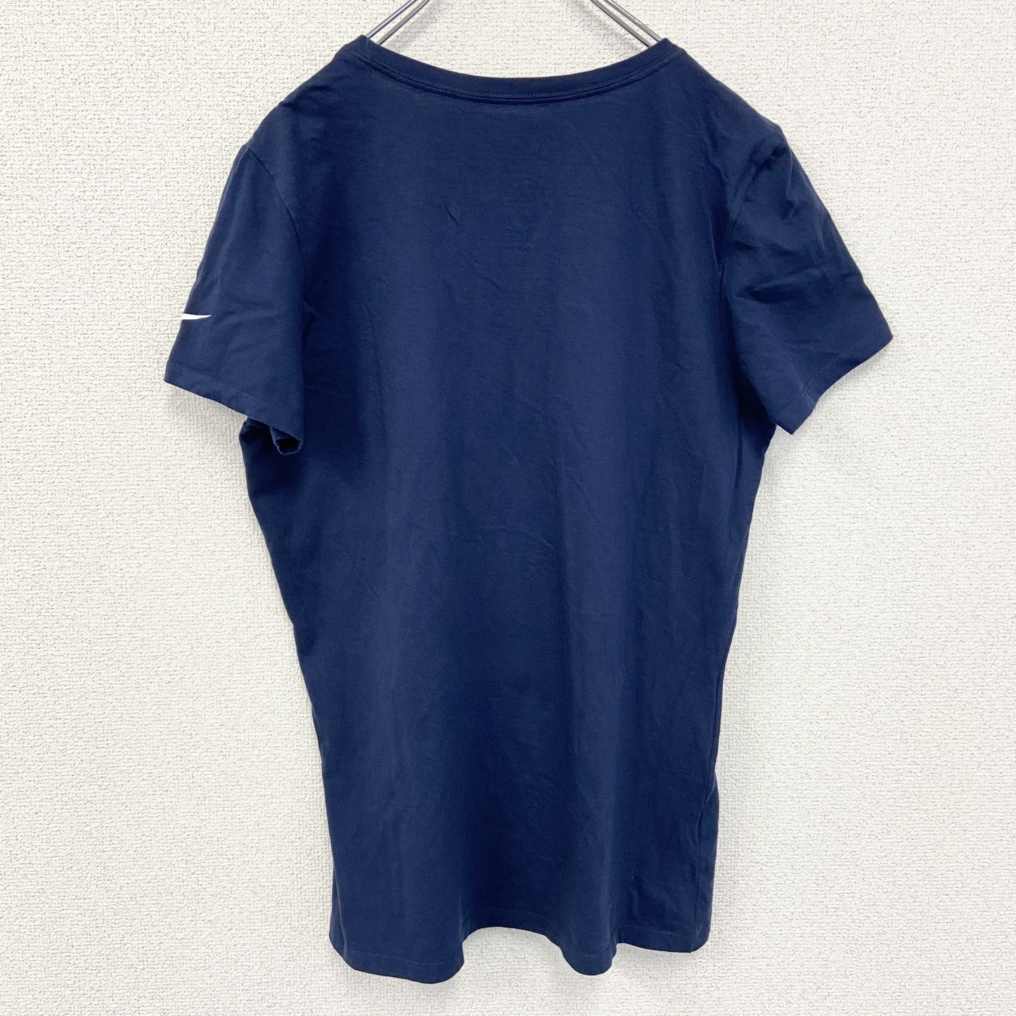 古着 used　NIKE ナイキ　NFL　ペイトリオッツ　半袖ロゴプリントTシャツ　クルーネック　ネイビー　ワンポイントロゴ