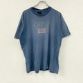 半袖プリントTシャツ　シングルステッチ　フェード　紺　ネイビー カットソー メンズ 古着