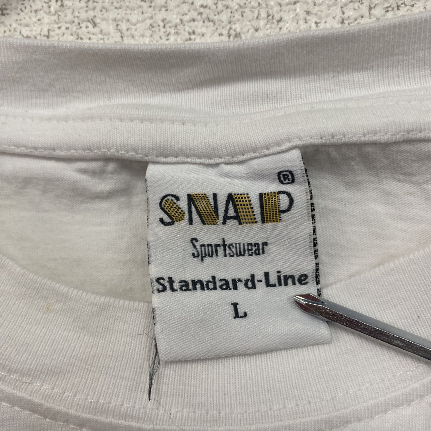 SNAP Sportswear　半袖プリントTシャツ　ユーロ　白　ホワイト　Lサイズ