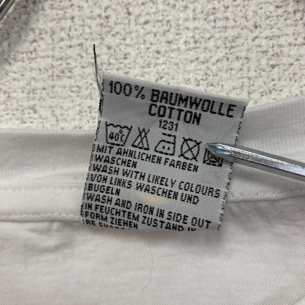 SNAP Sportswear　半袖プリントTシャツ　ユーロ　白　ホワイト　Lサイズ　古着