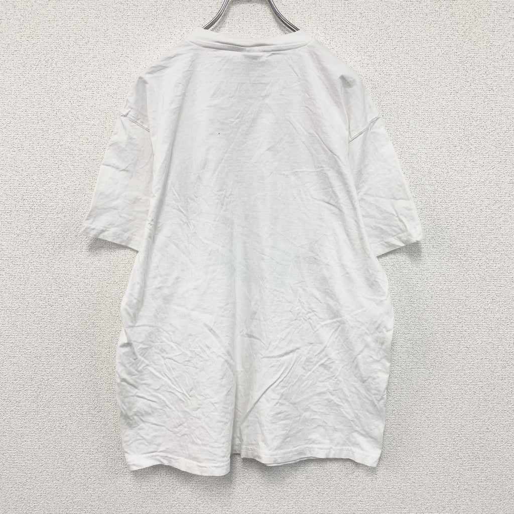 SNAP Sportswear　半袖プリントTシャツ　ユーロ　白　ホワイト　Lサイズ　古着