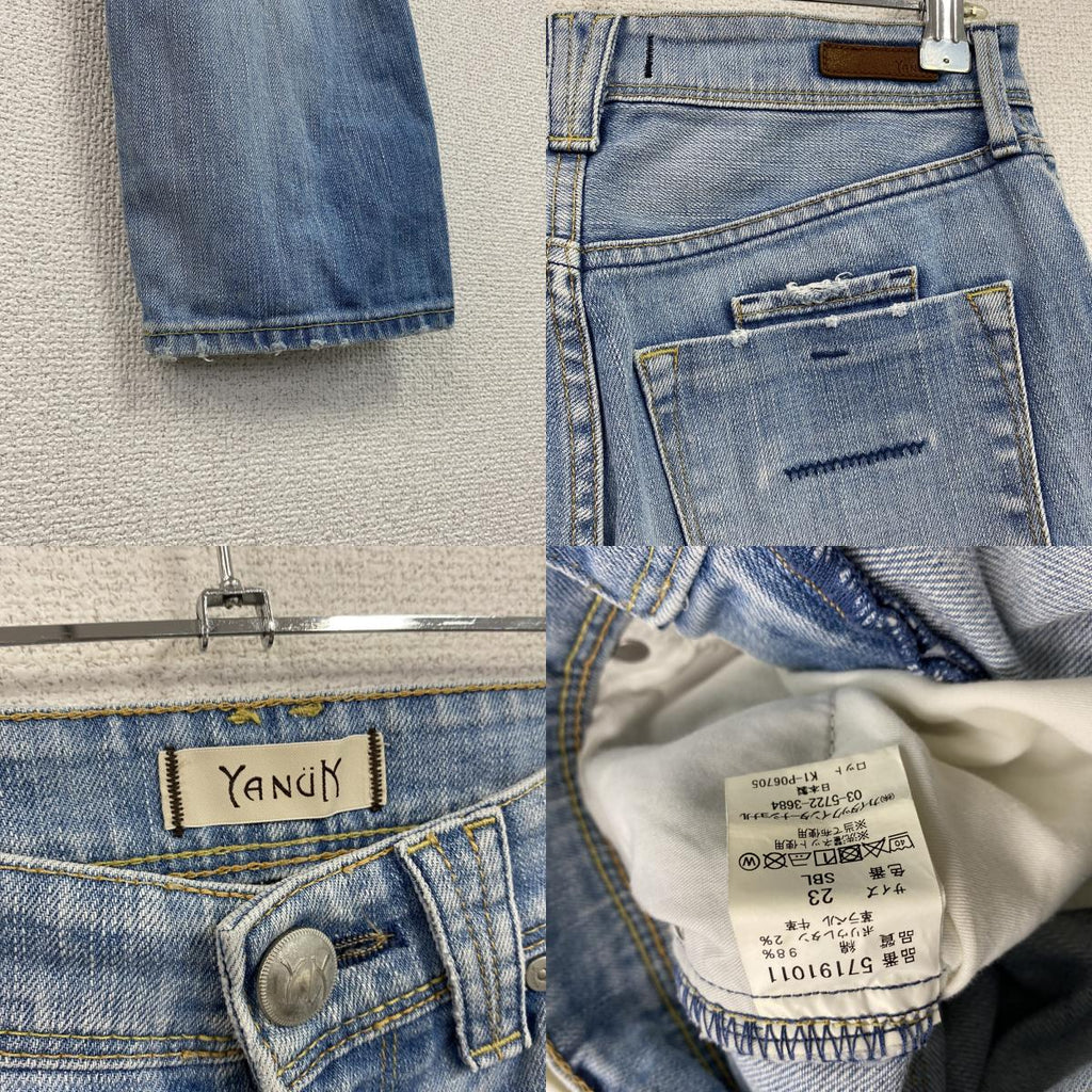 YANUK　ヤヌーク　デニムパンツ/ジーンズ　ジップフライ　縦落ち　インディゴ　W23サイズ　古着