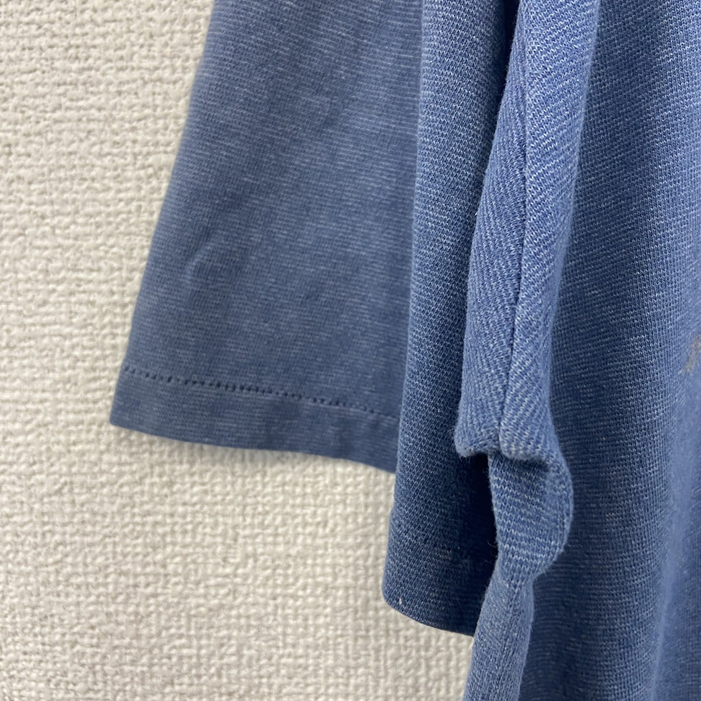 半袖プリントTシャツ　シングルステッチ　フェード　紺　ネイビー カットソー メンズ 古着