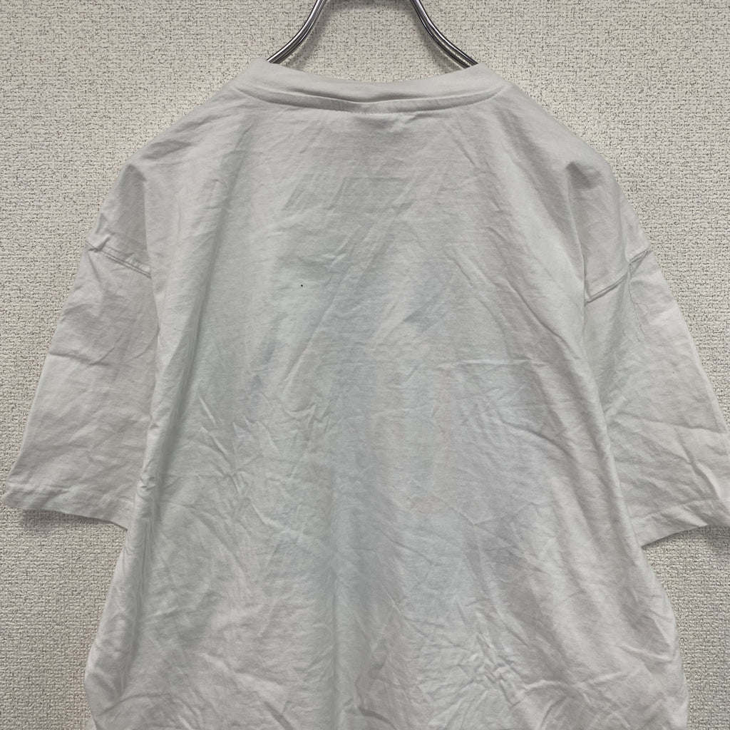 SNAP Sportswear　半袖プリントTシャツ　ユーロ　白　ホワイト　Lサイズ　古着